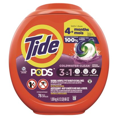 PODS Laundry Detergent, Spring Meadow, 66 oz Tub, 76 Pacs/Tub1