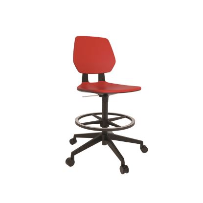 Commute Extended Height Task Chair, Supports Up to 275 lbs, 18.25" to 22.25" Seat Height, Red/Black, Ships in 1-3 Bus Days1