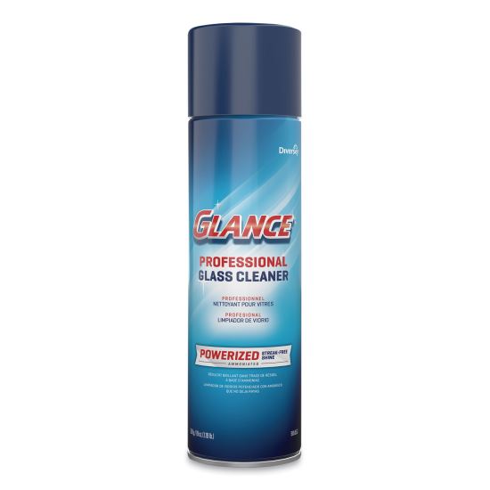 Glance Powerized Glass and Surface Cleaner, Ammonia Scent, 19 oz Aerosol Spray, 12/Carton1