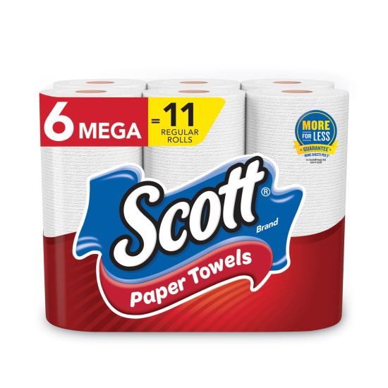 Choose-a-Size Mega Kitchen Roll Paper Towels, 1-Ply, 100/Roll, 6 Rolls/Pack, 4 Packs/Carton1