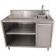 Stainless Steel Beverage Table with Right Sink, Rectangular, 30" x 48" x 41.5", Silver, Ships in 4-6 Business Days1