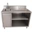 Stainless Steel Beverage Table with Left Sink, Rectangular, 30" x 60" x 41.5", Silver Top/Base, Ships in 4-6 Business Days1