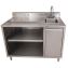 Stainless Steel Beverage Table with Right Sink, Rectangular, 30" x 60" x 41.5", Silver Top/Base, Ships in 4-6 Business Days1