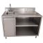 Stainless Steel Beverage Table with Left Sink, Rectangular, 30" x 72" x 41.5", Silver, Ships in 4-6 Business Days1