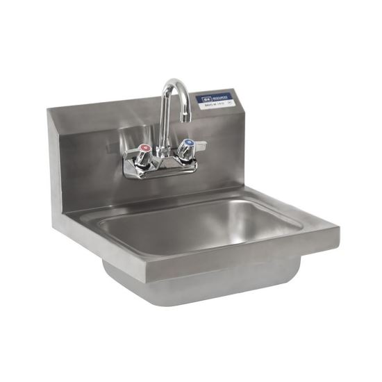 Stainless Steel Hand Sink with Faucet, 14" l x 10" w x 5" d, Ships in 4-6 Business Days1