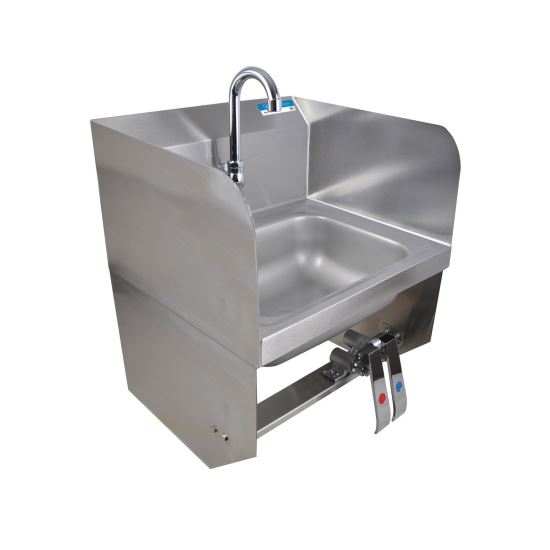 Stainless Steel Hand Sink with Side Splashes, 14" l x 10" w x 5" d, Ships in 4-6 Business Days1