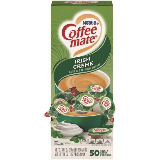 Liquid Coffee Creamer, Irish Creme, 0.38 oz Mini Cups, 50/Box1