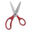 Ambidextrous Stainless Steel Scissors, 7" Long, 3.15" Cut Length, Red Straight Ergonomic Handle2