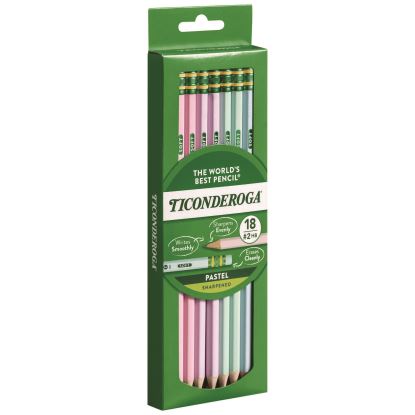 Pre-Sharpened Pencil, 2.2 mm, HB (#2), Black Lead, Pastel Assorted Barrel, 18/Pack1