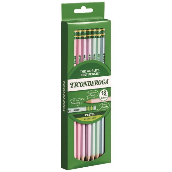 Pre-Sharpened Pencil, 2.2 mm, HB (#2), Black Lead, Pastel Assorted Barrel, 18/Pack1