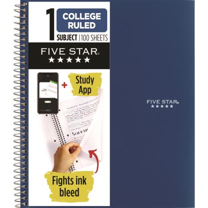 Wirebound Notebook, 1 Subject, Medium/College Rule, Blue Cover, (100) 11 x 9.13 Sheets1