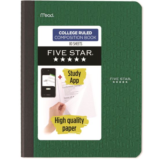 Composition Book, Medium/College Rule, Randomly Assorted Cover Color, (80) 9.75 x 7.5 Sheets1