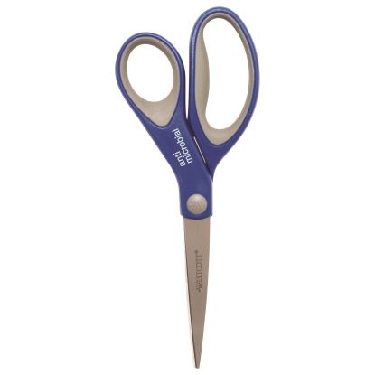 Scissors with Antimicrobial Protection, 8" Length, 3.25" Cut Length, Blue/Gray Straight Handle, 2/Pack1