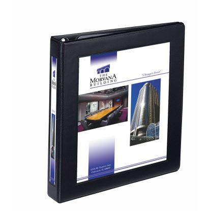 Framed View Heavy-Duty Binders, 3 Rings, 1" Capacity, 11 x 8.5, Black, 12/Carton1