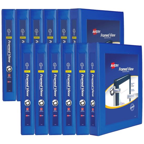 Framed View Heavy-Duty Binders, 3 Rings, 1" Capacity, 11 x 8.5, Navy Blue, 12/Carton1