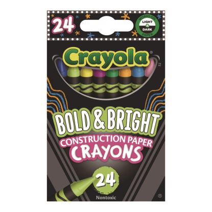 Bold and Bright Construction Paper Crayons, Assorted Colors, 24/Box1