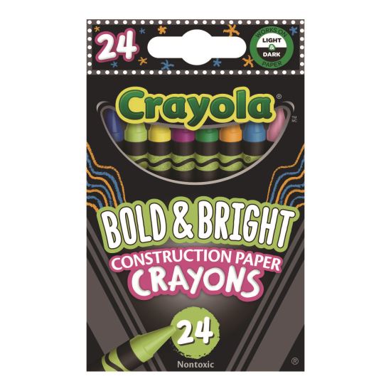 Bold and Bright Construction Paper Crayons, Assorted Colors, 24/Box1