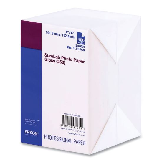 SureLab Photo Paper, 4 x 6, Gloss White, 400/Pack1