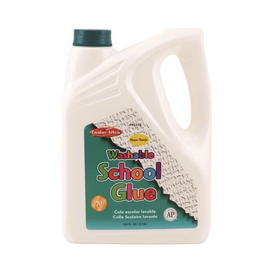 School Glue, 128 oz Bottle, Dries Clear1