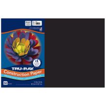 Tru-Ray Construction Paper, 76 lb Text Weight, 12 x 18, Black, 50/Pack, 25 Packs/Carton1