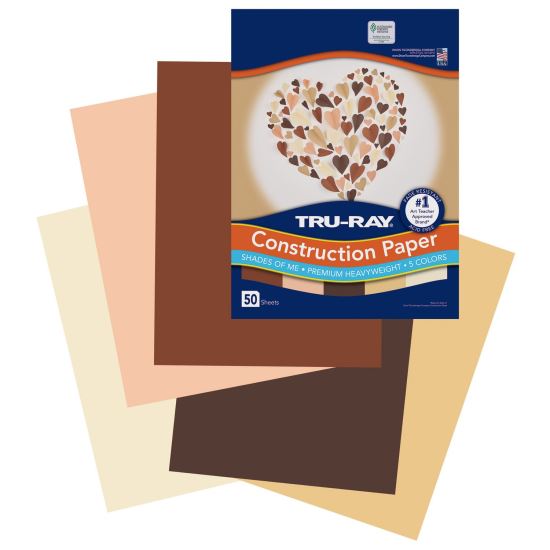Tru-Ray Construction Paper, 70 lb Text Weight, 9 x 12, Assorted Skin Tone Colors, 50/Pack1