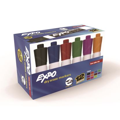Low-Odor Dry-Erase Marker, Broad Chisel Tip, Assorted Colors, 12/Box1