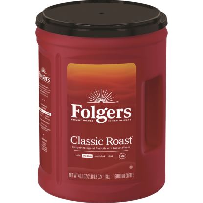 Classic Roast Ground Coffee, 40.3 oz Canister, 6/Carton1