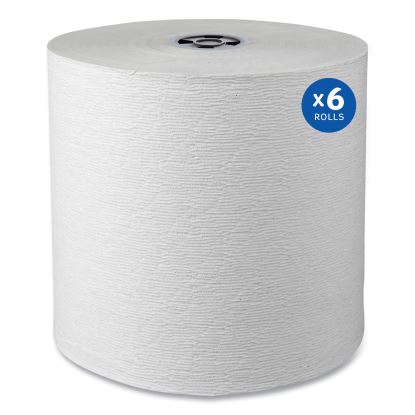 Hard Roll Paper Towels with Premium Absorbency Pockets with Colored Core, Gray Core, 1-Ply, 7.5" x 700 ft, White, 6 Rolls/CT1