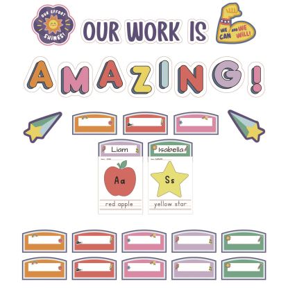 Work Display Bulletin Board Sets, We Stick Together Our Work Is Amazing, 45 Pieces1
