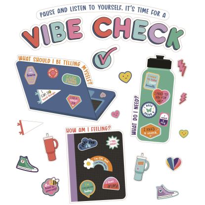 Decorative Bulletin Board Set, We Stick Together Vibe Check, 51 Pieces1