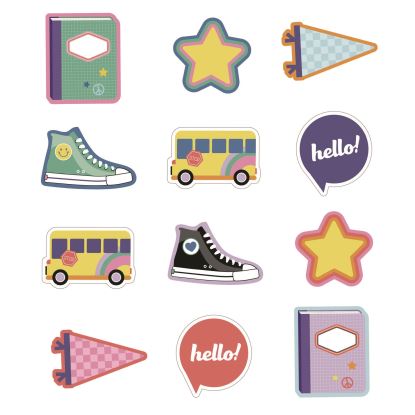 Assorted Colorful Cut-Outs, We Stick Together Hello School, 36 Pieces1