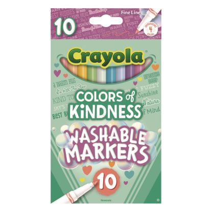 Colors of Kindness Fine Line Washable Markers, Fine Bullet Tip, Assorted Colors, 10/Box1