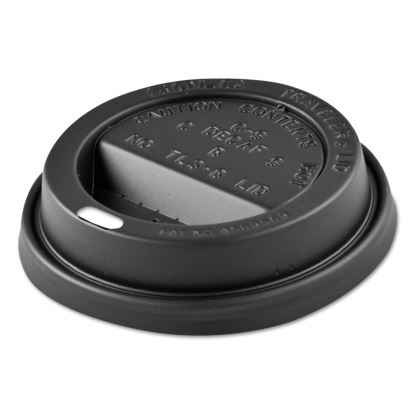 Solo Traveler Sip Through Lids for ThermoGuard Hot Cups, Fits 12, 16, 20, 24 oz, Black, 1,200/Carton1