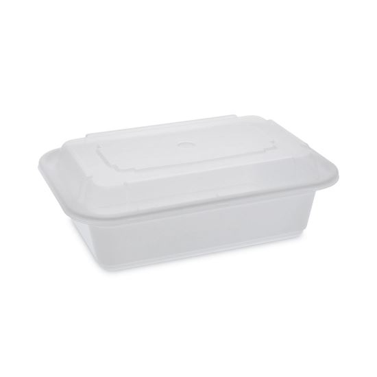 Newspring VERSAtainer Microwavable Containers, 24 oz, 5 x 7.25 x 2.63, White/Clear, Plastic, 150/Carton1