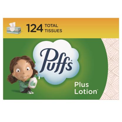 Plus Lotion Facial Tissue, 2-Ply, White, 124 Sheets/Box, 24 Boxes/Carton1