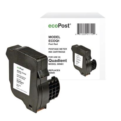 ecoPost Remanufactured Postage Meter Red Ink Cartridge for Quadient IXINK11