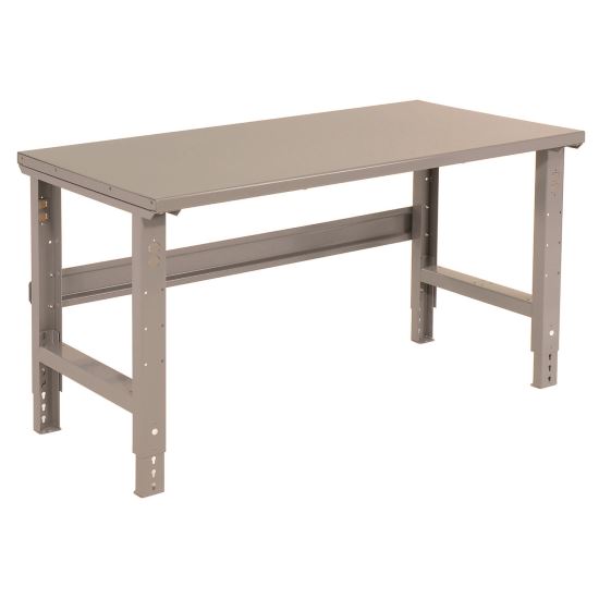 Standard Duty Steel Top Adjustable Height Workbench, 2,000 lbs, 60 x 30 x 30.88 to 36.88, Gray1