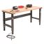 Standard Duty Butcher Block Top Adj Height Workbench, 2,000 lbs, 72 x 30 x 30.88 - 36.88, Maple/Black1