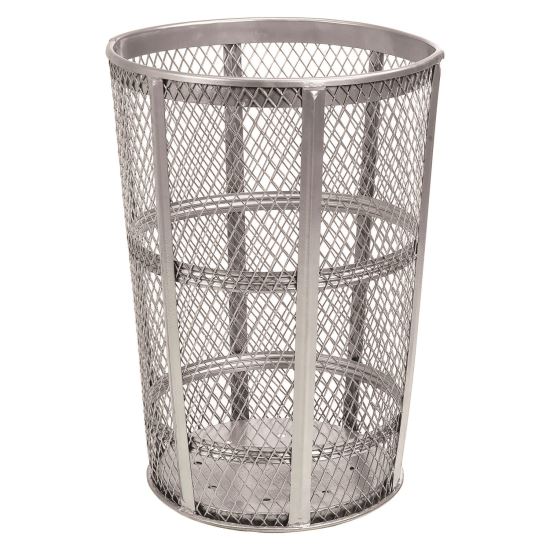 Steel Mesh Corrosion Resistant Trash Can, 48 gal, Silver1