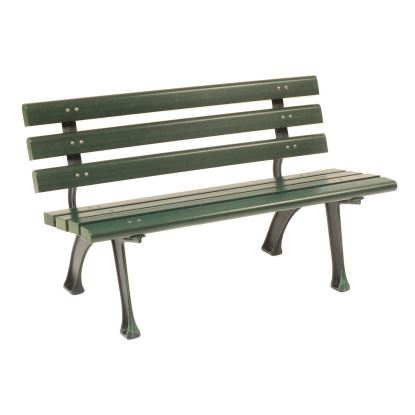 Recycled Plastic Benches with Back, 48 x 23 x 28, Green1