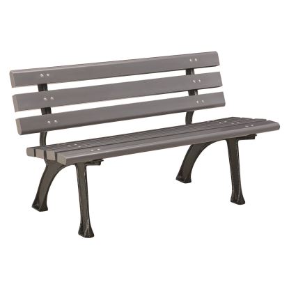 Recycled Plastic Benches with Back, 48 x 23 x 28, Gray1