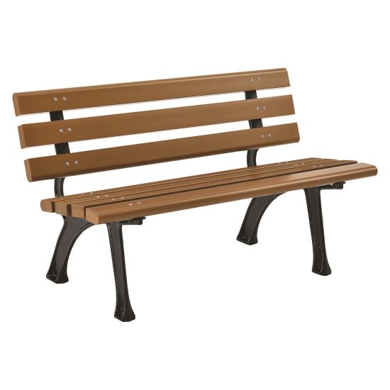 Recycled Plastic Benches with Back, 48 x 23 x 28, Tan1