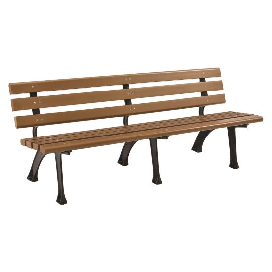 Recycled Plastic Benches with Back, 72 x 23 x 28, Tan1