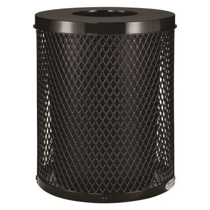 Outdoor Diamond Steel Trash Can, 36 gal, Black1