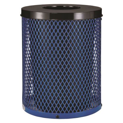 Outdoor Diamond Steel Trash Can, 36 gal, Blue1