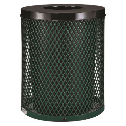 Outdoor Diamond Steel Trash Can, 36 gal, Green1