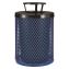 Outdoor Diamond Steel Trash Can, Rain Bonnet Lid, 36 gal, Blue1