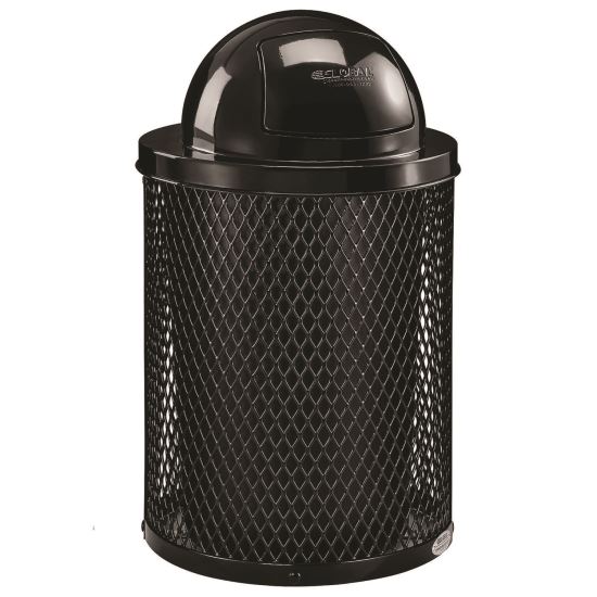 Outdoor Diamond Industrial Steel Trash Can, 36 gal, Black1