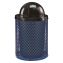 Outdoor Diamond Steel Trash Can, 36 gal, Dome Lid, Blue1