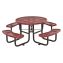 Expanded Steel Picnic Table, Round, 46" Dia x 29.5"h, Red Top, Red Base/Legs1